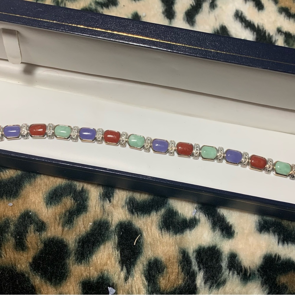 Jade sterling silver bracelet